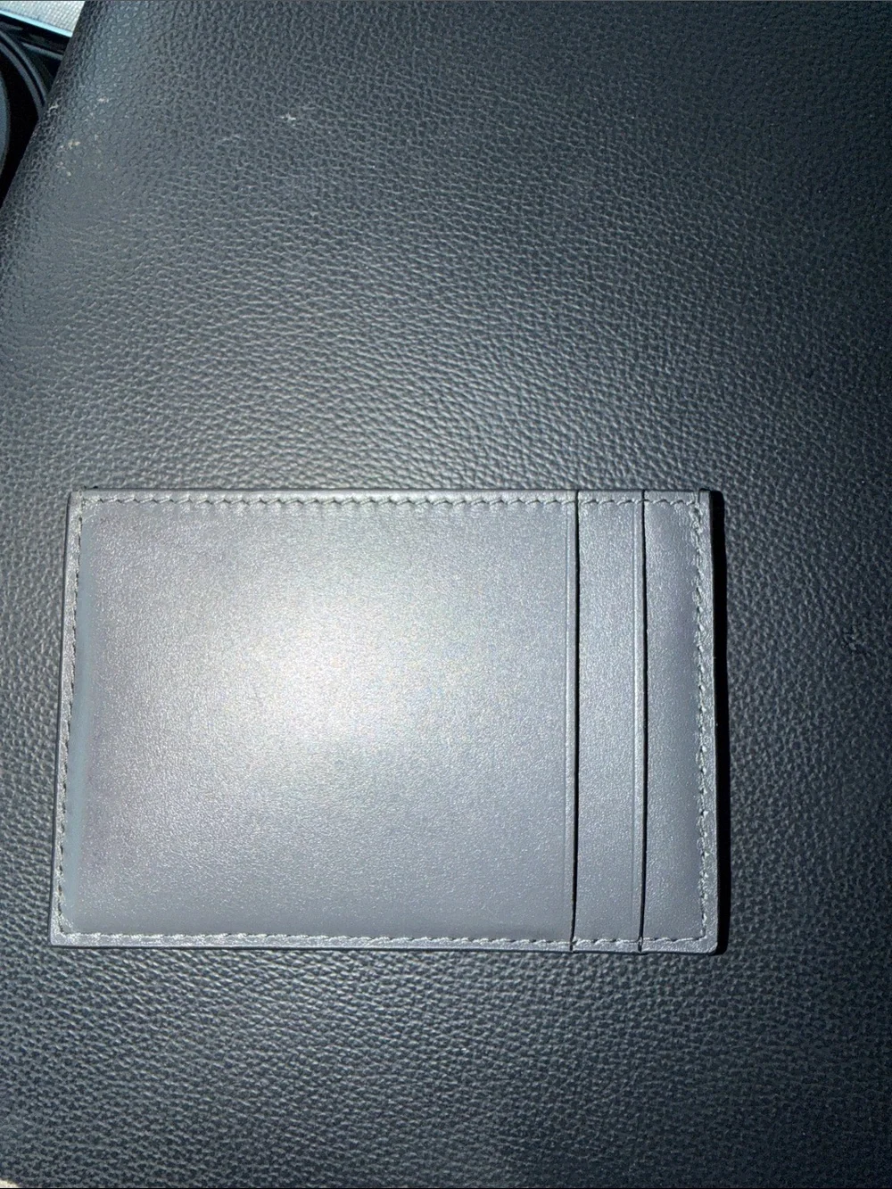 Tiffany & Co dark grey leather cardholder
